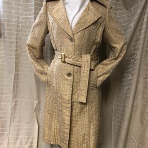 St John gold sheen trench coat